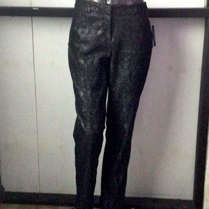 Worthington black glittery pants fancy design NWT skinny leg pristine condition
